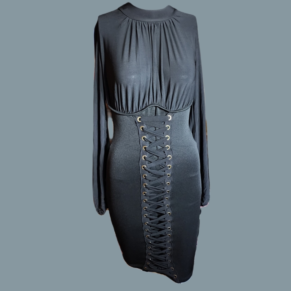 Auditions Retro Lace Up LBD New Old Stock